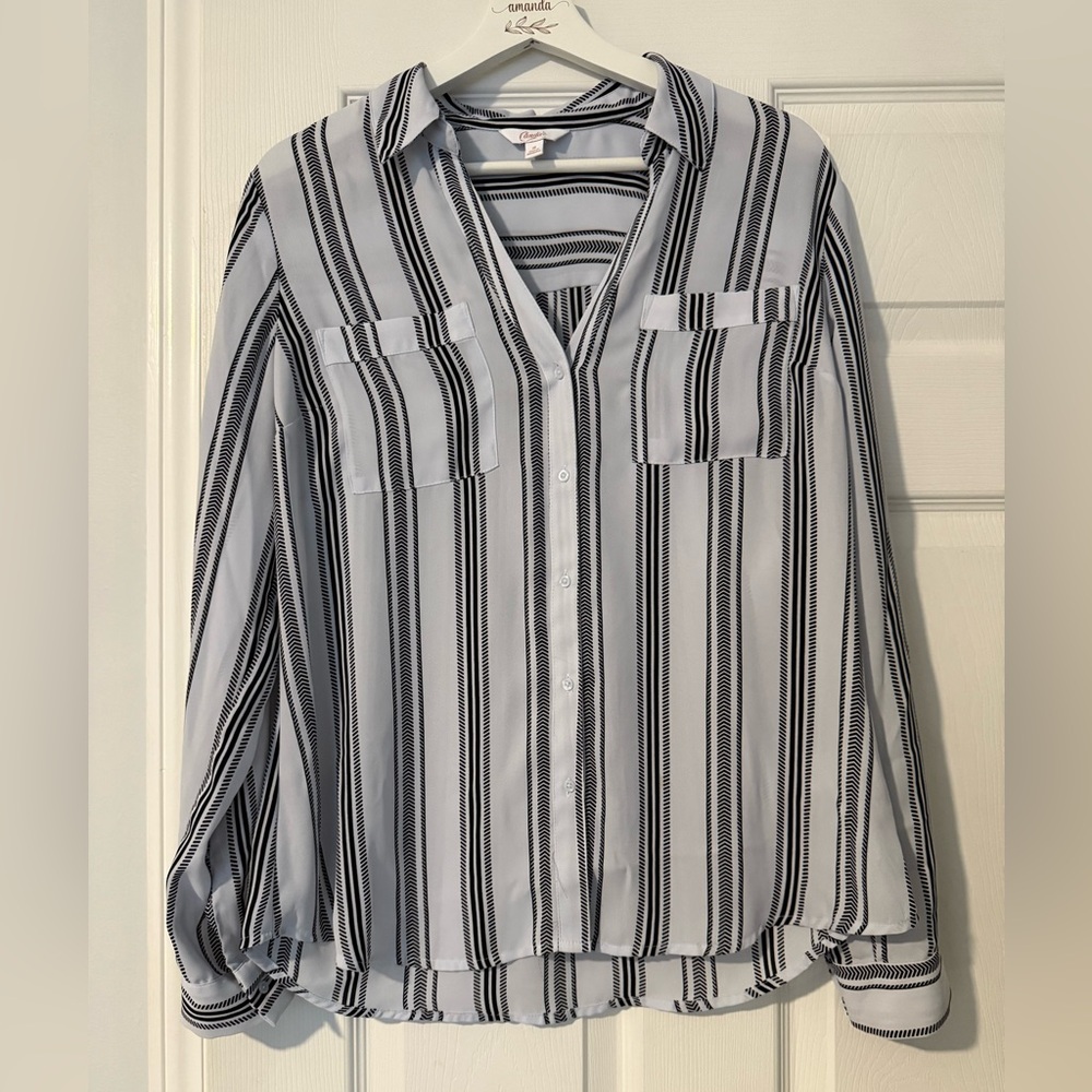 Candie’s Striped Black and White Women's Blouse